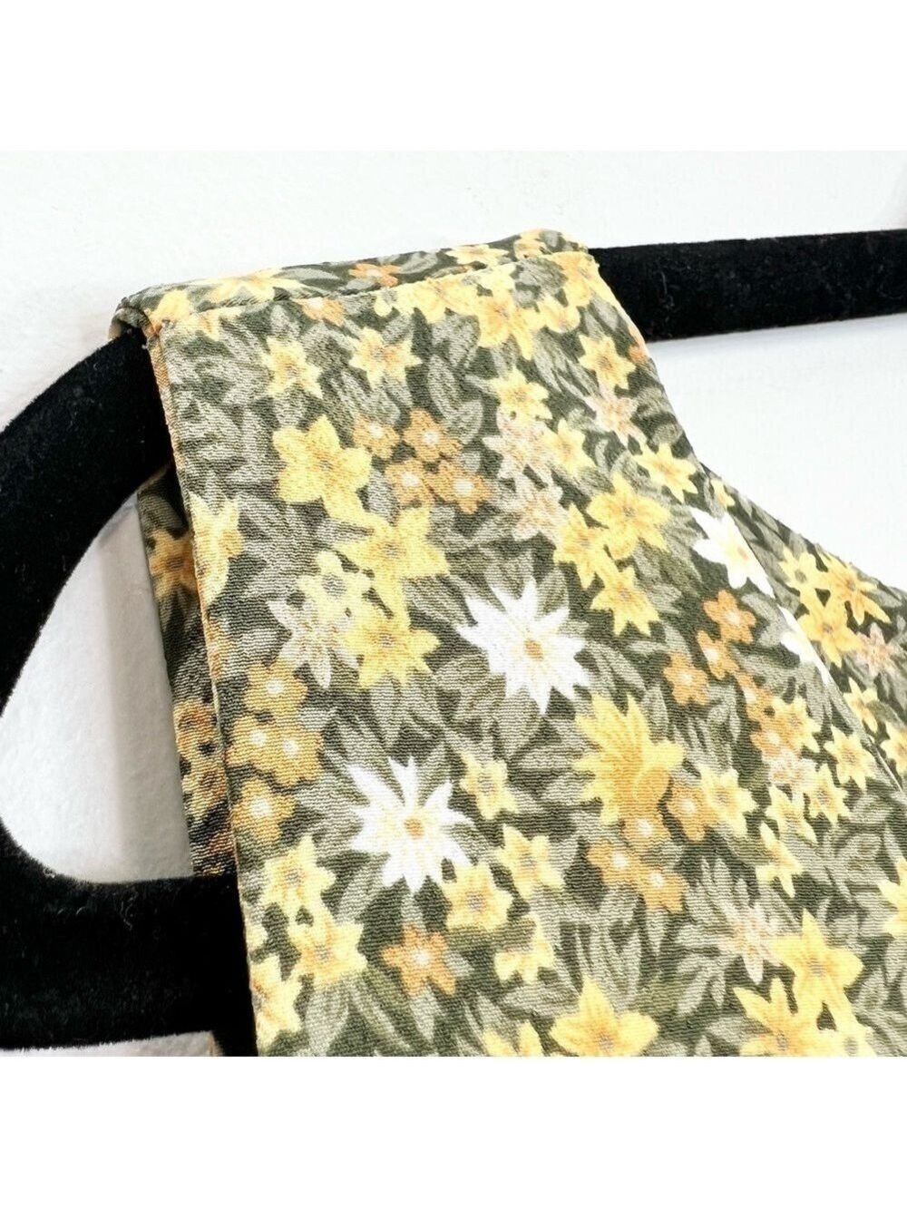 Vintage 90s Canadian made green orange peach floral sleeveless maxi dress 15/16 - Picture 11 of 13